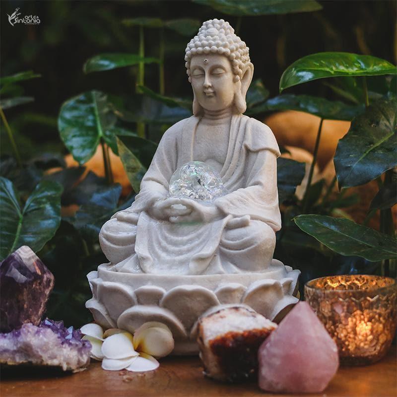 fonte linda buda buddha 32 cm marmorite gardin decorativa artesintonia 2