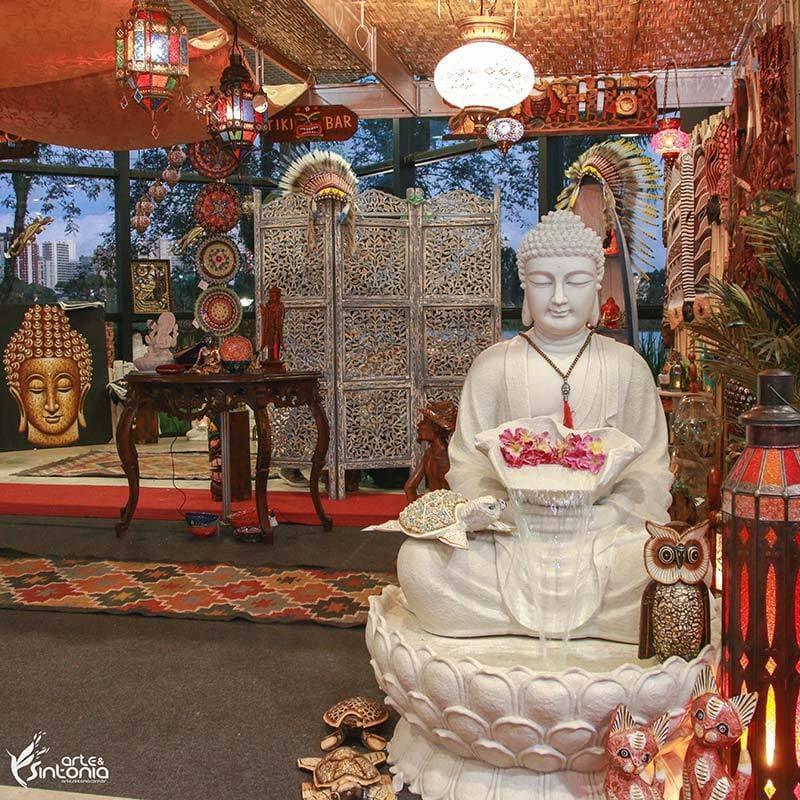 fonte marmorite buda grande decoracao jardim casa