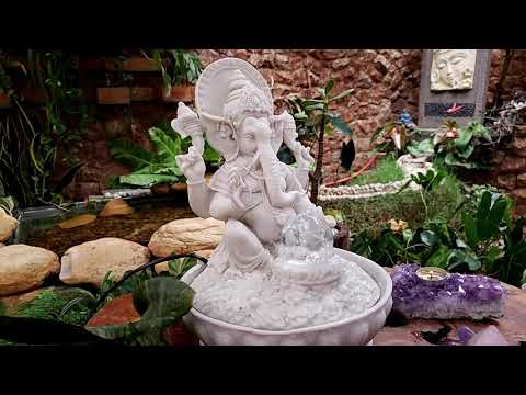 Fonte de Ganesh em Marmorite 33cm