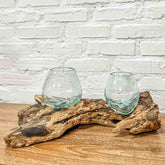 vaso terrário tronco madeira teka teca wood glass indonesia bali balines balinesa arte decorativa utilitária artesão artista artesanato 10