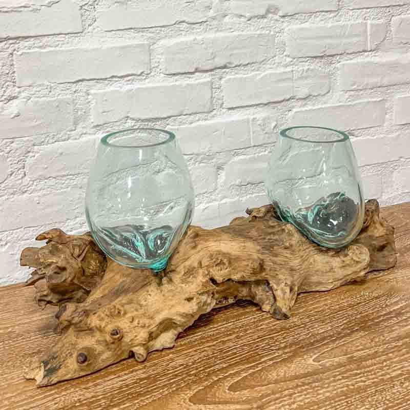 Terrário no Tronco Rustico 2 em 1 | 15cm - Arte & Sintonia 2023, artes unicas, Bali - MT, bali art, bali23, facenews, Indonésia / Bali, Madeira Teca, Outros Home, terrário, vaso, vasos