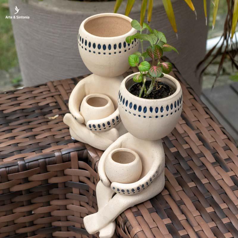 Vaso Boneco de Cerâmica 20cm - Arte & Sintonia ceramica, Garden, lancamentos, Vaso, Vasos