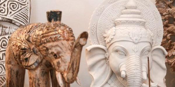 escultura-madeira-artesanal-indonésia-elefante-decoração