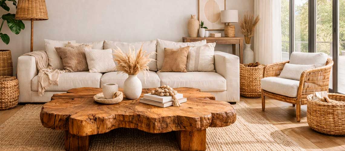 Decoração com peças exclusivas com imperfeições artesanais