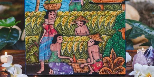 pintura-tela-colorida-canvas-arrozais-subak-bali