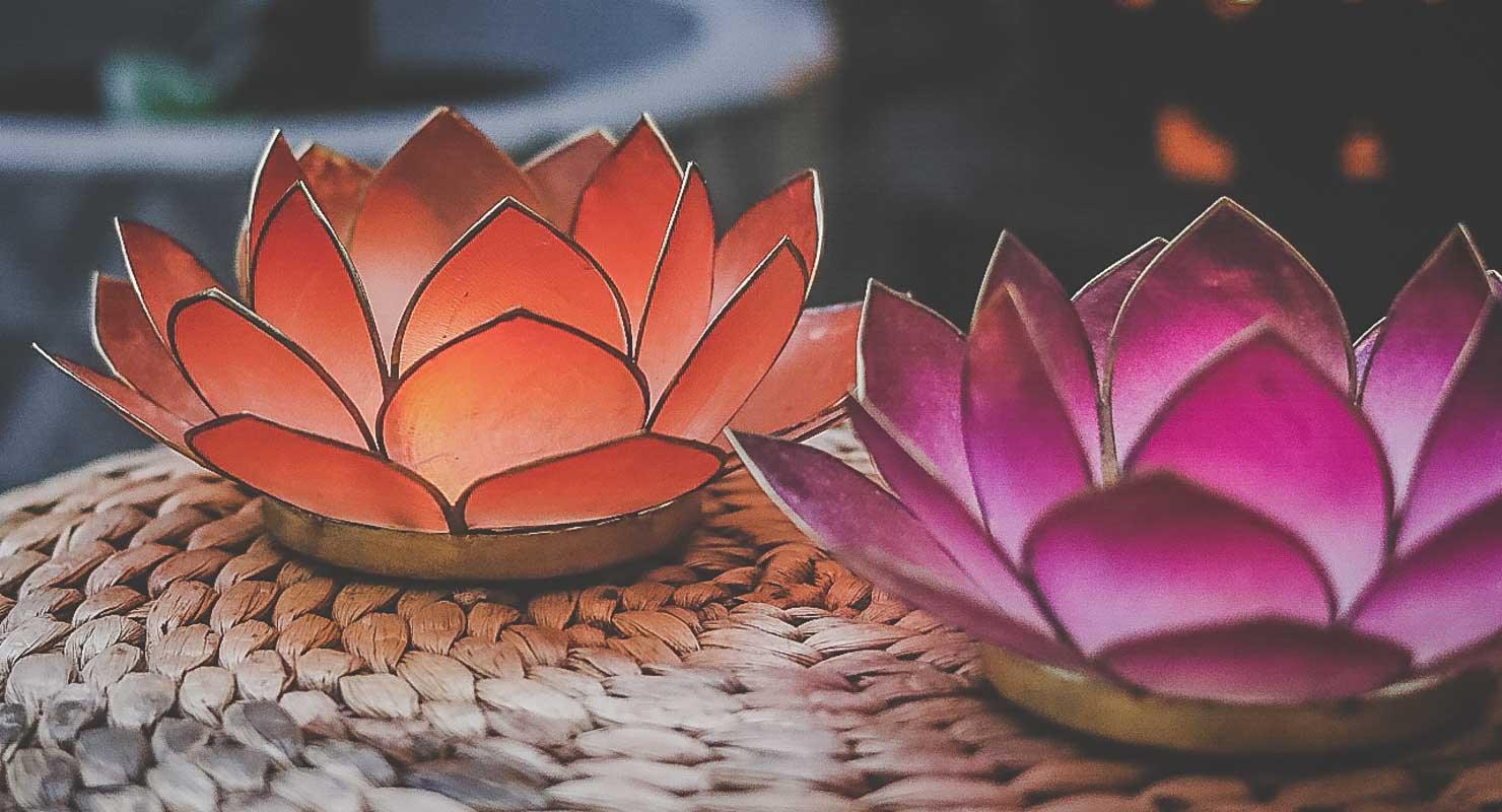 porta suporte velas decoracao luminarias luz indianos flor de lotus zen
