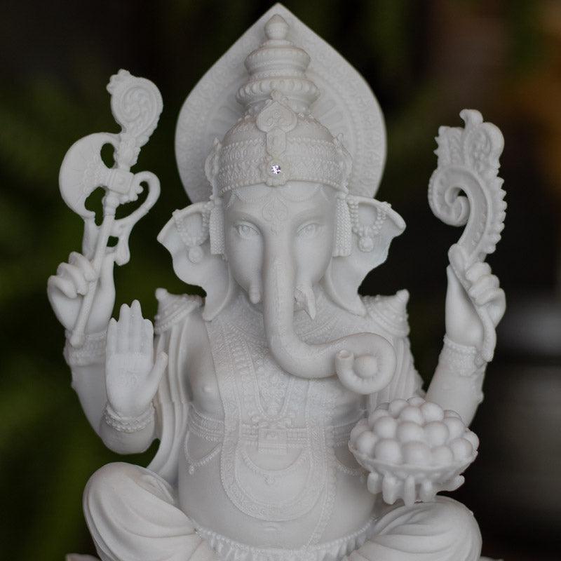 escultura ganesha marmorite artesanal decoracao altar prosperidade casa sabedoria deus hindu abundancia loja artesintonia 02