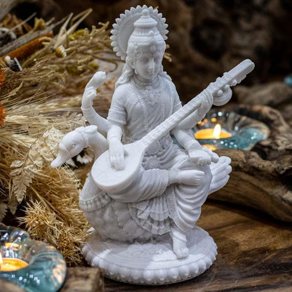 escultura estatua deusa sarasvati marmorite artes música conhecimento hindu religiao cultura inspiração loja artesintonia escultura deusa artes 03