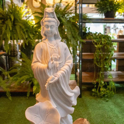escultura estatua marmorite kuanyin deusa compaixao chinesa sabedoria espiritual altar cultura religiao 02