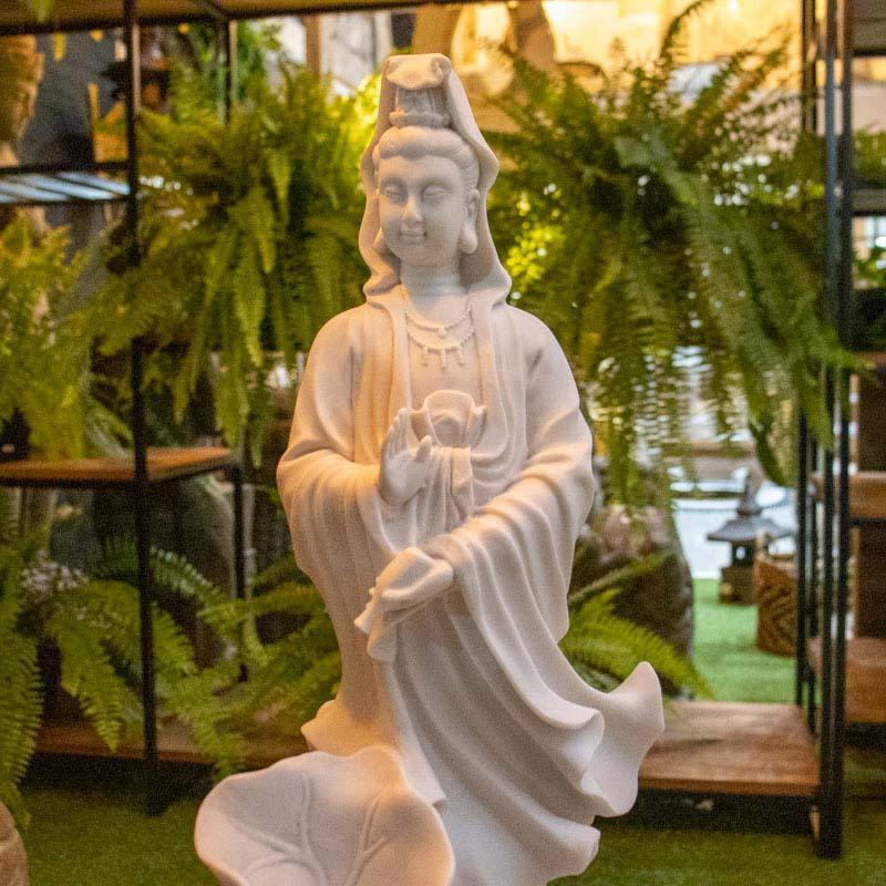 escultura estatua marmorite kuanyin deusa compaixao chinesa sabedoria espiritual altar cultura religiao 04