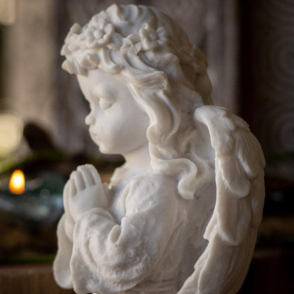 escultura anjo oracao paz religião marmorite beleza divina asas fe proteção conexão oração anjo escultura 04