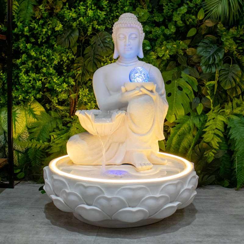 fonte buda marmorite água zen espiritual tranquilidade paz fengshui decoração casa jardim loja artesintonia 01