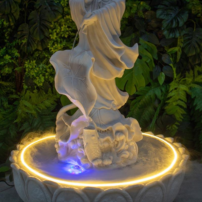 fonte de água decorativa deusa kuan yin compaixao espiritual brasil marmorite jardim escultura casa zen oriente fonte de água decorativa 03