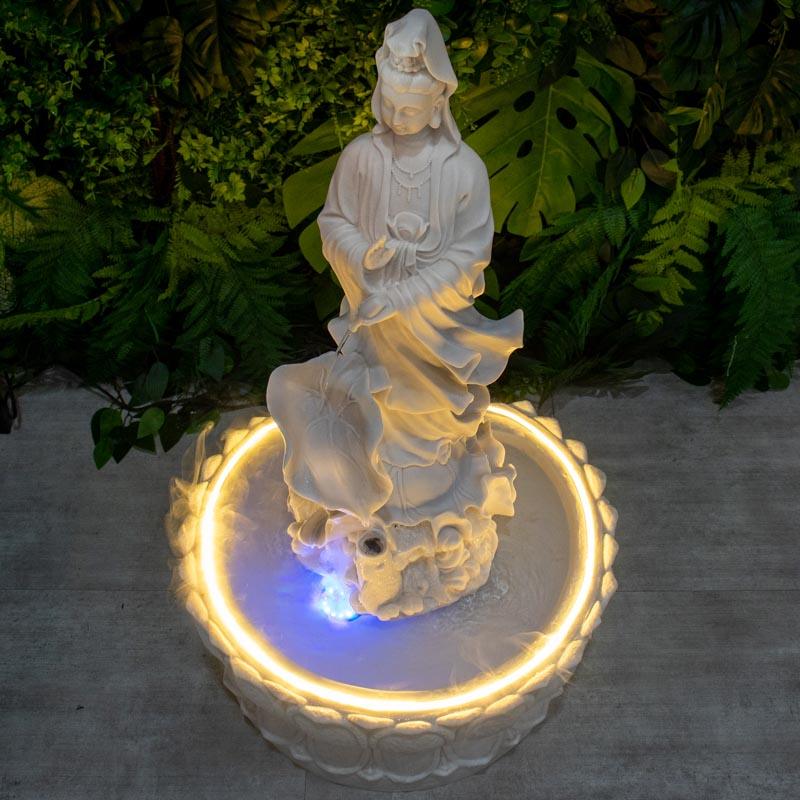 fonte de água decorativa deusa kuan yin compaixao espiritual brasil marmorite jardim escultura casa zen oriente fonte de água decorativa 04