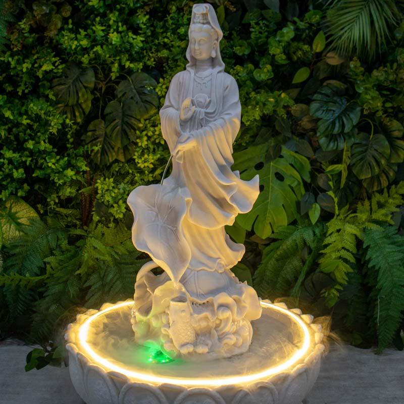 fonte de água decorativa deusa kuan yin compaixao espiritual brasil marmorite jardim escultura casa zen oriente fonte de água decorativa 05