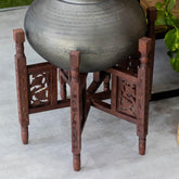 suporte madeira indiano decorativo plantas vasos mesa casa jardim zen estilo entalhado loja artesintonia 06