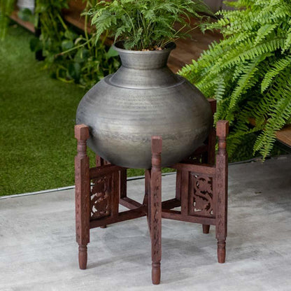 suporte madeira indiano decorativo plantas vasos mesa casa jardim zen estilo entalhado loja artesintonia 05