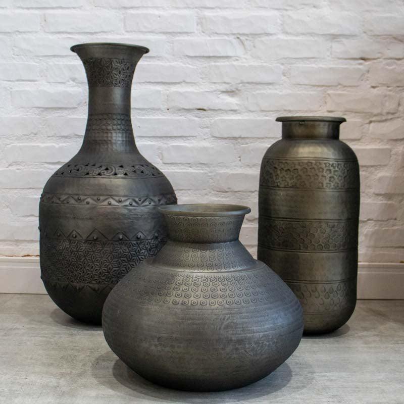 Elegância Indiana Vaso em Metal Arte & Sintonia