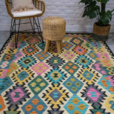 tapete kilim afgan textil fibranatural algodao artesanal cultura tradição etnico beleza artesintonia loja tapete colorido feito à mão 02