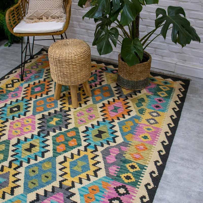 tapete kilim afgan textil fibranatural algodao artesanal cultura tradição etnico beleza artesintonia loja tapete colorido feito à mão 05