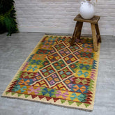 tapete kilim colorido fibranatural algodao tecelagem textil arte manual técnica afgan iran loja artesintonia decoração tradicao cultura casa 01