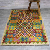 tapete kilim colorido fibranatural algodao tecelagem textil arte manual técnica afgan iran loja artesintonia decoração tradicao cultura casa 04