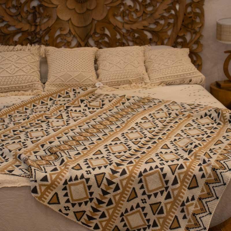 manta etnica geometrica bege sofa cama sala decoracao textil tecelagem conforto 03