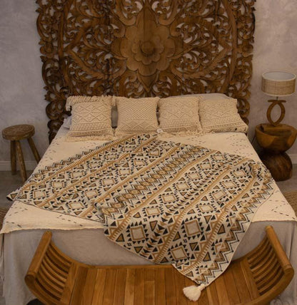 manta etnica geometrica bege sofa cama sala decoracao textil tecelagem conforto 04