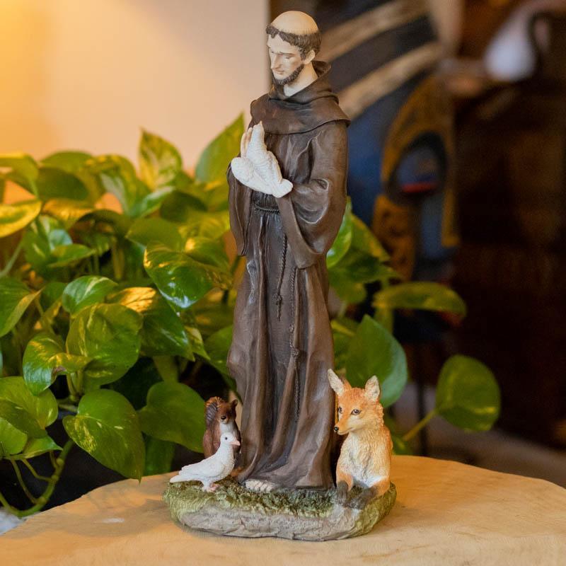 escultura santo sao francisco religiao cultura brasil resina decoracao altar devocao animais veterinario protecao rezar comprar estatua loja artesintonia 04