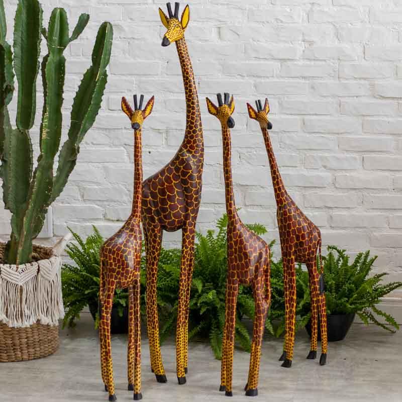 escultura girafa madeira áfrica cultura etnica decoração artesintonia escultura em madeira girafa 05