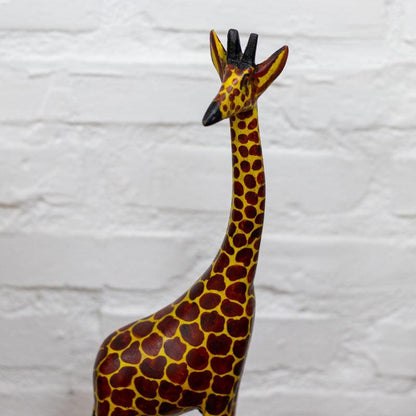 escultura girafa madeira áfrica cultura etnica decoração artesintonia escultura em madeira girafa 04