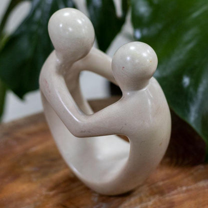 escultura estatua abstrata amor casal família pedra áfrica arte decoração casal escultura em pedra 02