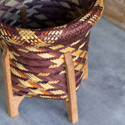 cesto vaso cachepot plantas fibra indígena etnico brasil artesanato 02