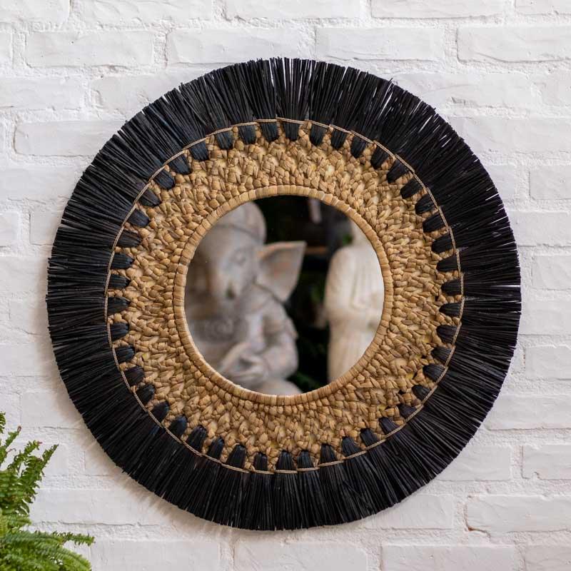 espelho fibra natural palha boho decoracao tropical artesanato bali indonesia elegancia loja artesintonia 01