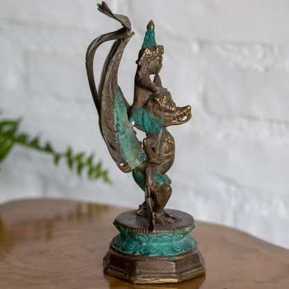 escultura vishnu garuda bronze divindades hinduismo aguia protecao lealdade uniao decoracao casa altar simbolismo bali indonesia 03