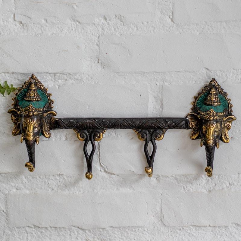 cabideiro-ganesha-parede-roupas-organizacao-deus-elefante-prosperidade-bronze-bali