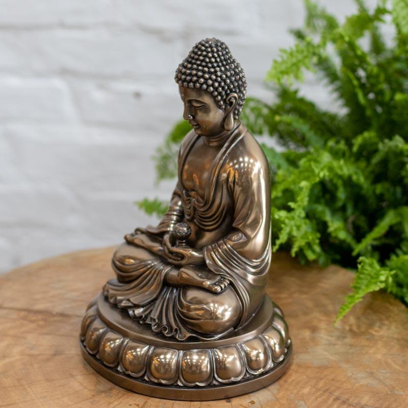 buda medicina bronze escultura estatua buda decoração de casa zen budista artesintonia 2