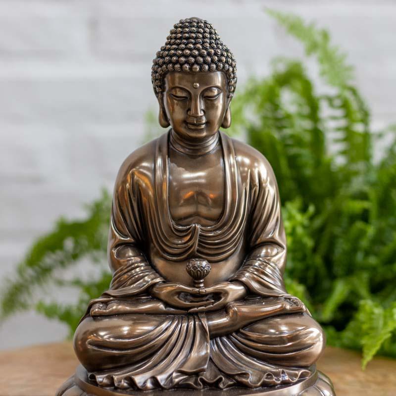 buda medicina bronze escultura estatua buda decoração de casa zen budista artesintonia 4