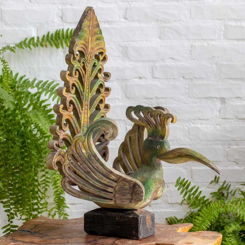 escultura adorno passaro madeira bali indonesia decoracao casa ambientes artesanato loja artesintonia 04