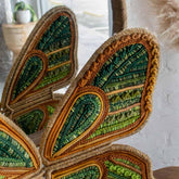 borboleta malaquita painel decoração bordado fibras arte parede casa loja artesintonia borboletario jardim decoração asas voar 05