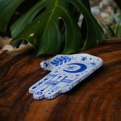 incensario porta incensos mao hamsa lua ceramica artesanal artesanato brasileiro 5