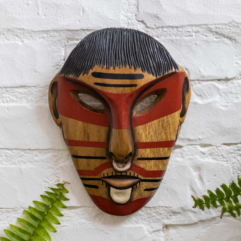 mascara decorativa artesanal madeira brasil etnica indigena cultura espiritualidade ancestral decoracao casa parede loja artesintonia 01