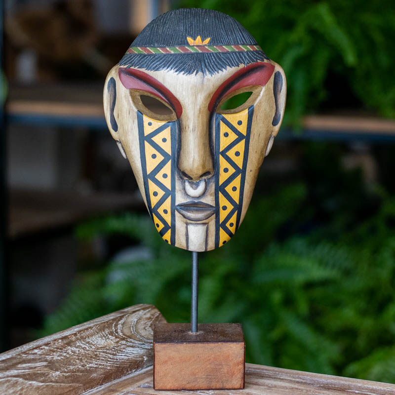 máscara artesanal arte indígena rímel decorativo etnia brasileira pataxo home decor estilo etnico 1