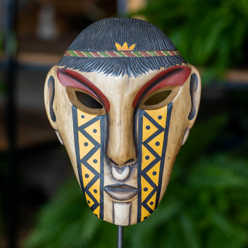 máscara artesanal arte indígena rímel decorativo etnia brasileira pataxo home decor estilo etnico 2