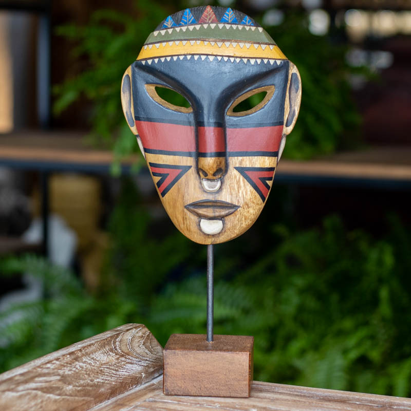 mascara madeira decoração artesanato brasileiro curral minas gerais etnico objetos decorativos artesintonia brasil feito à mão 1