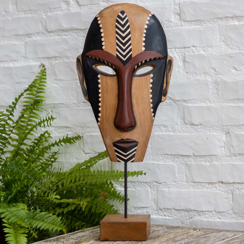 Máscara Étnica em Madeira | Fang - Arte &amp; Sintonia artes únicas, brasil design, curral, Decor Home, Etnicas, etnico, etnicos all, lancamentos, Madeira, mascaras com base