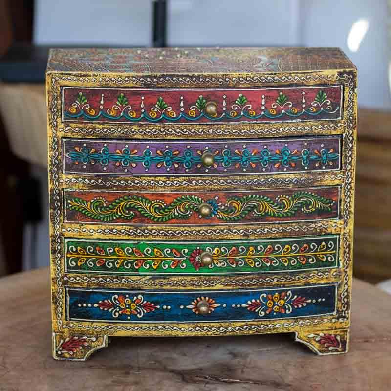 gaveiteiro caixa artesanal madeira indiano cores pintura decoracao joias incensos loja artesintonia 01