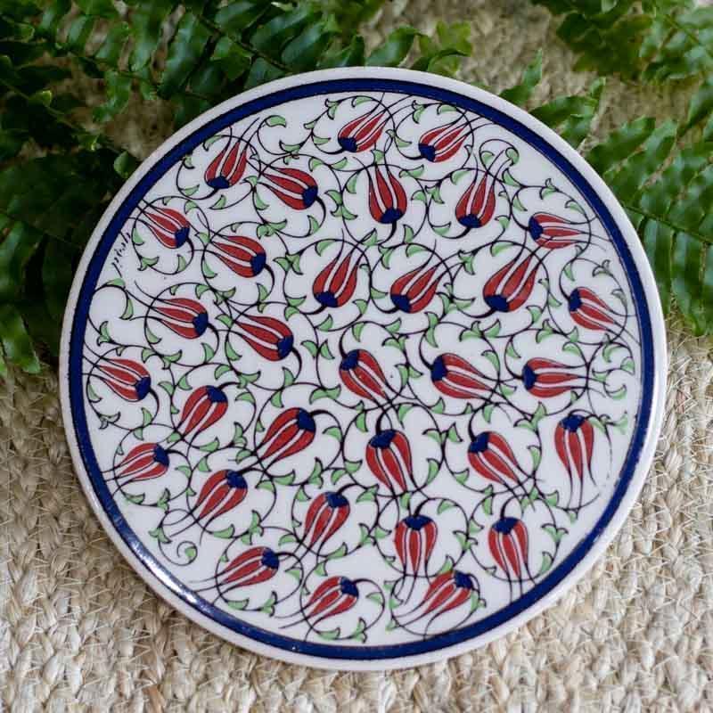 descanso panela decorativo turco ceramica artesanal pinturas desenho mosaico mesa cozinha comprar loja artesintonia