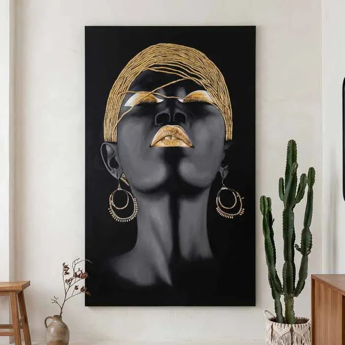 painel tela quadro arte mulher elegancia decoracao parede etnica comprar loja artesintonia 