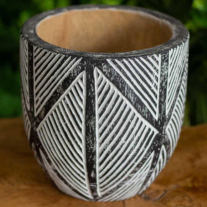 vasos madeira etnicos entalhado palmeira artesanato bali indonesia decoracao casa jardim design interiores comprar loja artesintonia